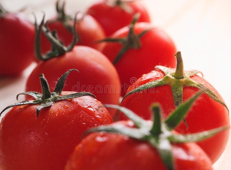 Delicious Juicy Red Tomatoes. Tomato Cut in Half. Stock Image Image
