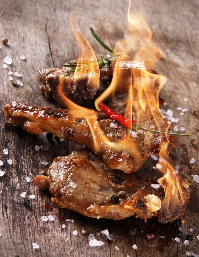Delicious lamb chops stock photo. Image of fire, horizontal 30597306