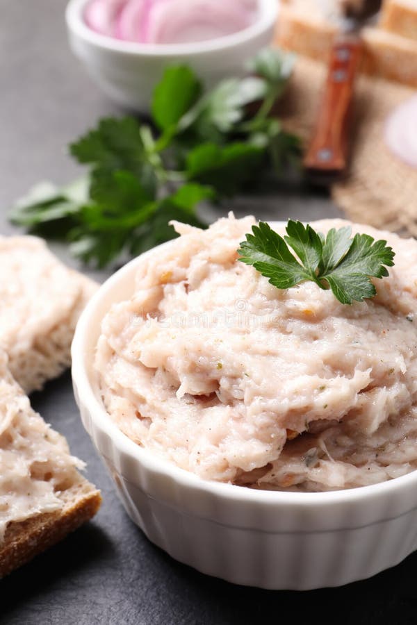 Delicious Lard Spread on Grey Table, Closeup Stock Image Image of natural, food 215377881