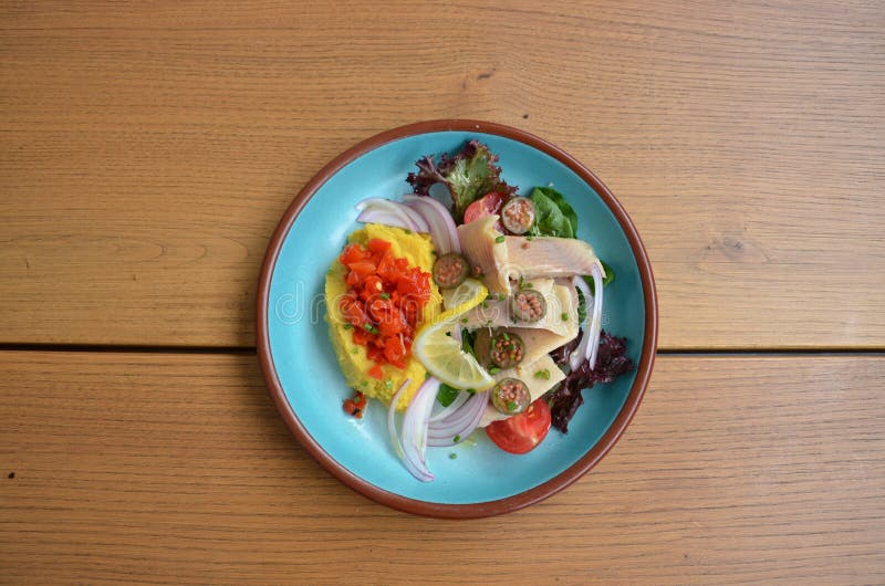 A delicious Mediterranean flavor plate, to look at or to eat? royalty free stock photos