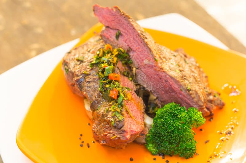 Delicious Medium Rare Sirloin Steaks and Stock Image Image of cuisine
