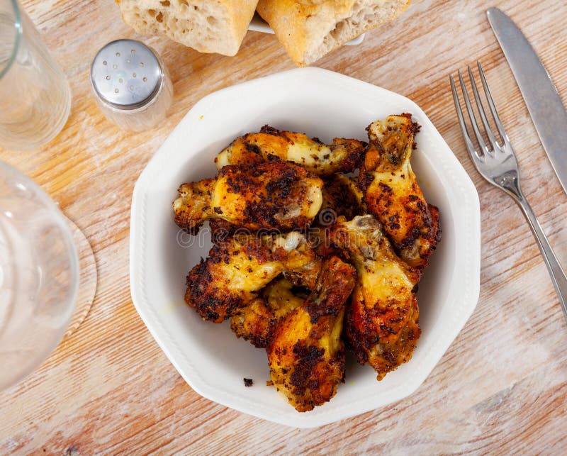 Delicious Panfried Chicken Wings with Crispy Crust Stock Image Image of poultry, grill 267854883