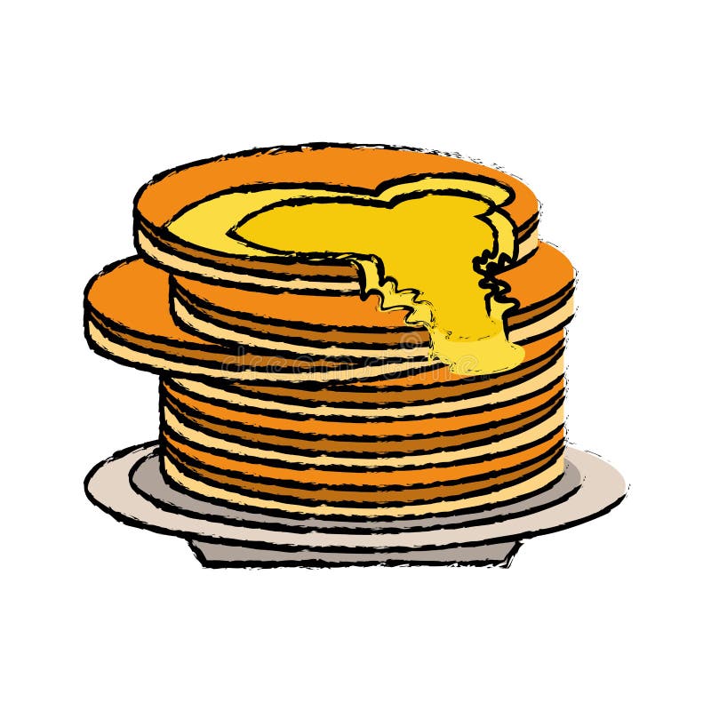 Pancakes with maple syrup stock vector. Illustration of isolated 11796861