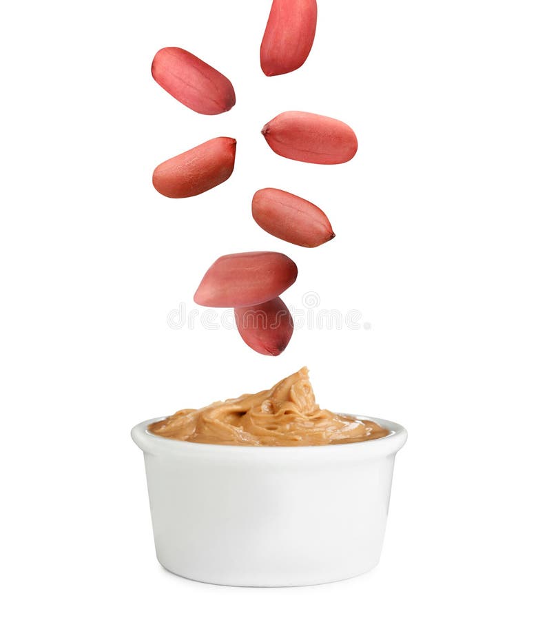 Delicious Peanut Butter in Spoon Isolated on White Stock Photo - Image of  natural, creamy: 214185154