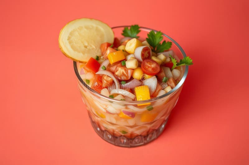 Delicious Peruvian Ceviche Delight stock illustrationer