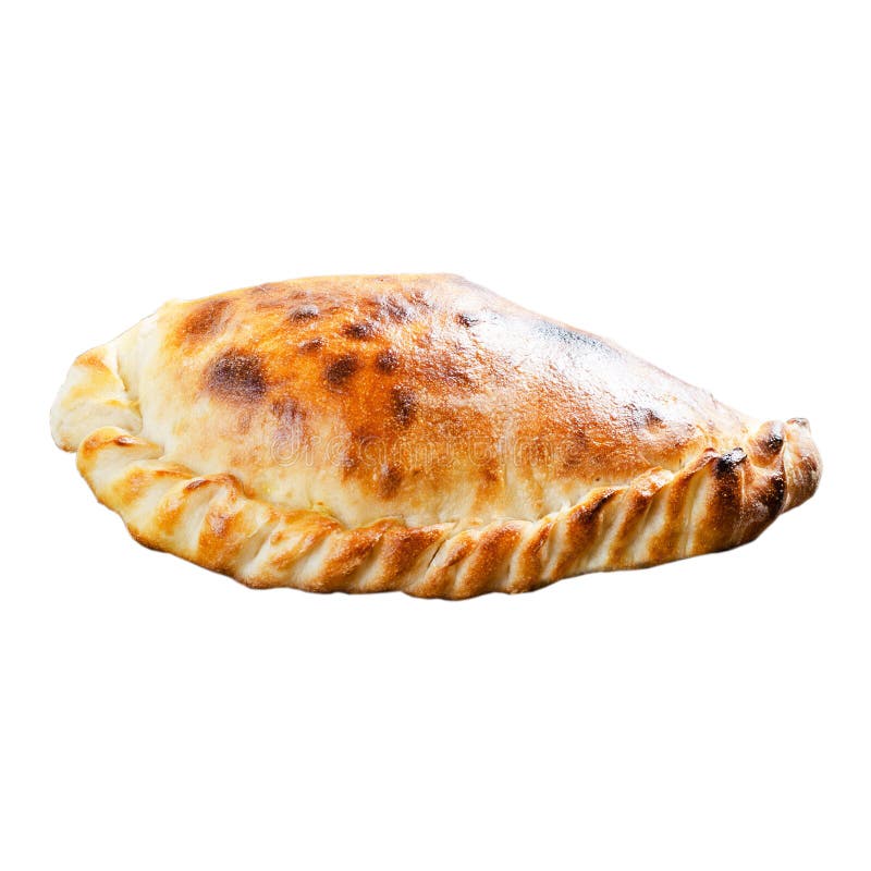 Delicious Pizza Calzone, Traditional Italian Pizza, White Background