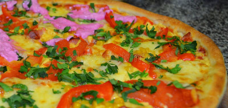 Delicious pizza stock image. Image of appetizing, copy 85953137