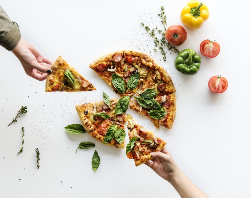 Delicious Pizza Isolated on White royalty free stock photography