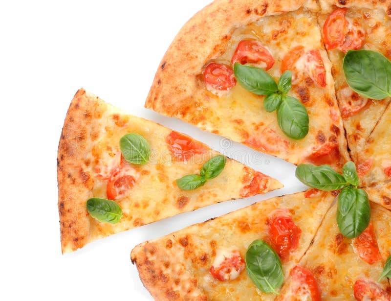 Delicious Pizza Margherita On White Background Stock Image Image of food, background 150116623