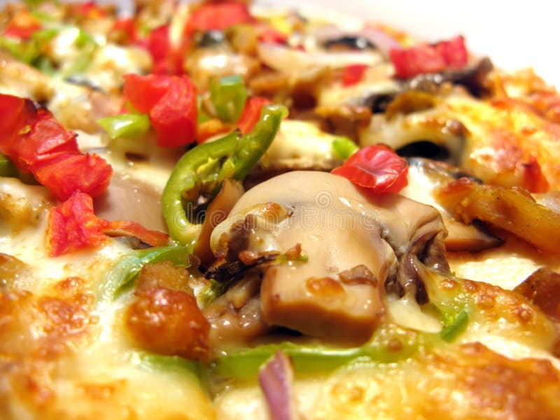 Delicious pizza with mushroom royalty free stock photos