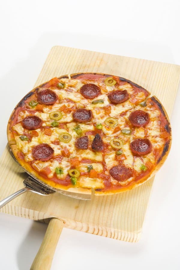 Delicious pizza with natural ingredients stock images