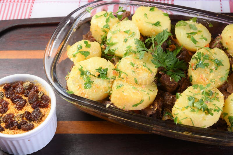 Delicious Portion of Lamb, Beef Cooked with Potatoes and Fine Herbs