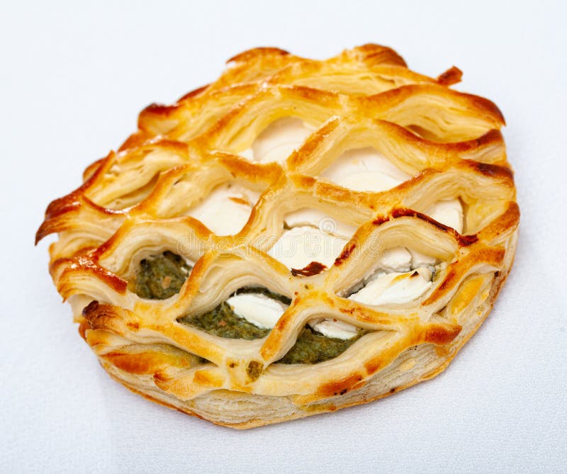 Pastry Stuffed with Goat Cheese and Spinach Stock Image - Image of