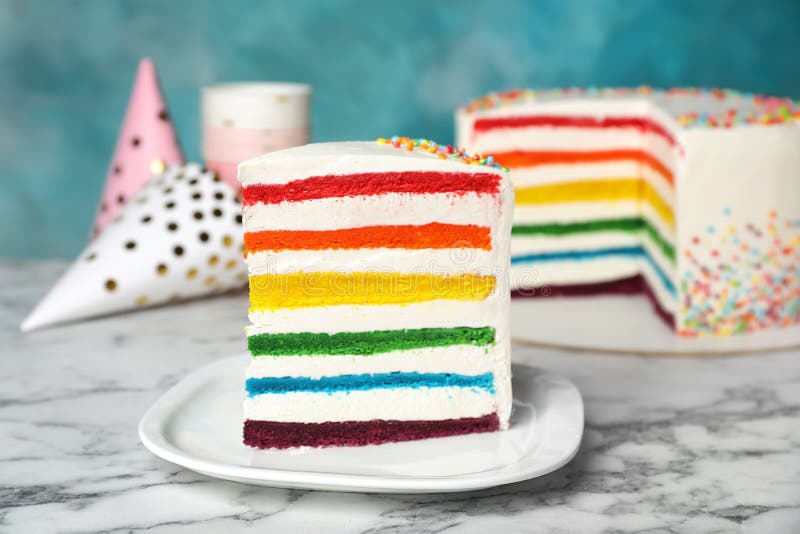 Delicious Rainbow Cake for Party Stock Image Image of colorful, food