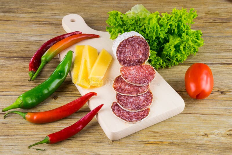 Salami snack stock photo. Image of plate, snackbar, catering 21032802