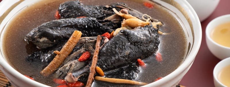 Delicious Silky Chicken Soup With Chinese Herbal Medicine Stock Image delicious-silky-chicken-soup-with-chinese-herbal-medicine-stock-image