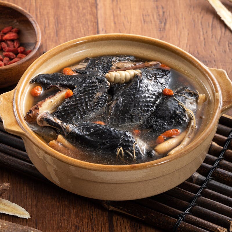 Delicious Silky Chicken Soup With Chinese Herbal Medicine Stock Image delicious-silky-chicken-soup-with-chinese-herbal-medicine-stock-image