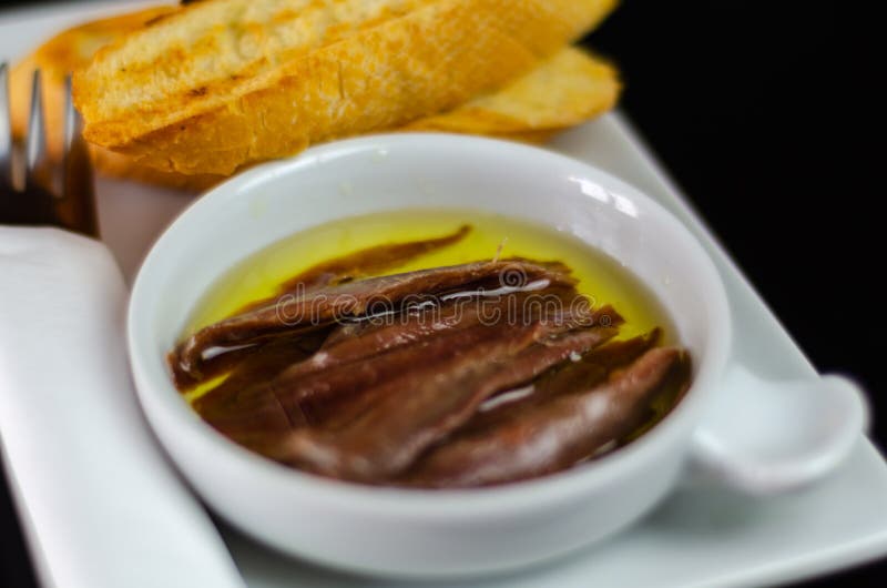 Delicious Spanish Snack, Fresh Fish Marinated In Olive Oil