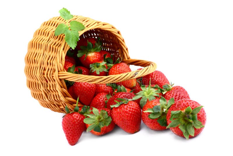 Delicious strawberries in basket