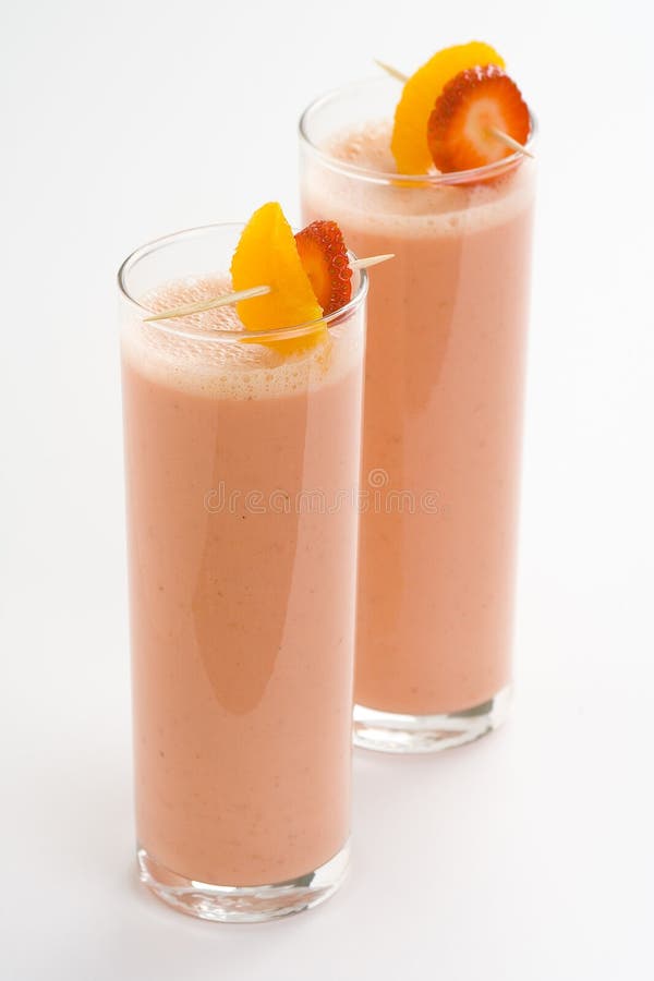 Delicious Strawberry Orange Banana Milkshake Picture. Image 8671878