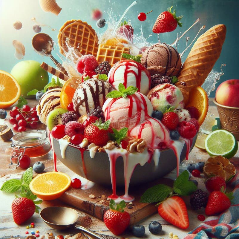 Fruit Explosion Ice Cream Stock Illustrations 233 Fruit Explosion Ice