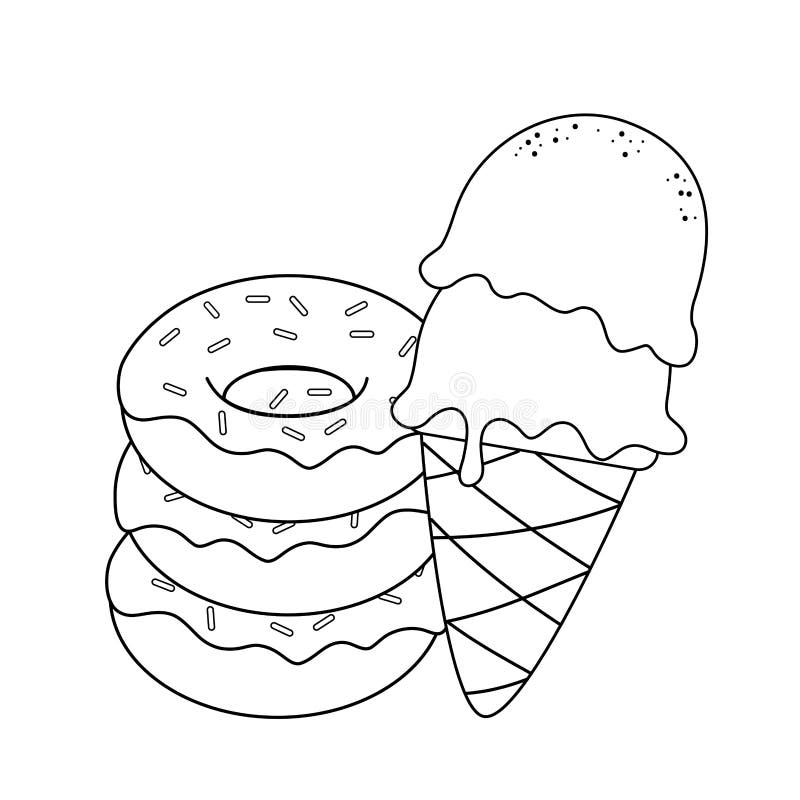 Candy Food Coloring Page for Kids Stock Illustration - Illustration of colour, background: 182505367