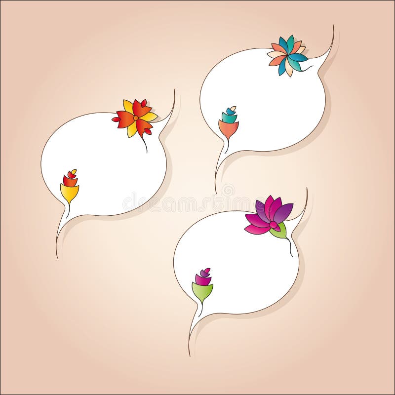 Delicious Tags with Abstract Flowers Stock Vector Illustration of
