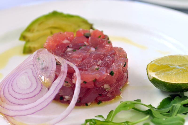 Delicious Tuna Tartar and Mango Stock Image Image of japanese, lemon