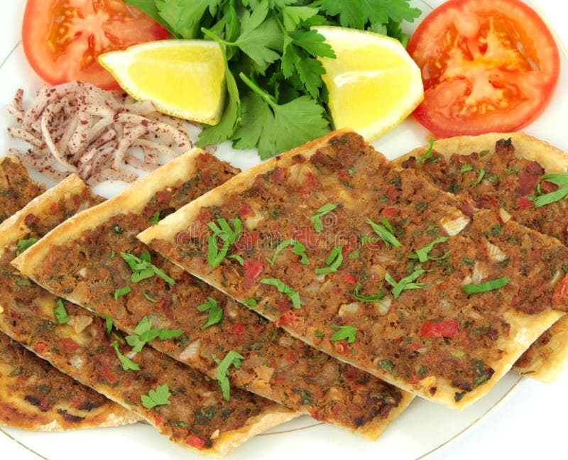 Delicious Turkish Pizza. ( Lahmacun or Etli Ekmek ) Stock Image Image