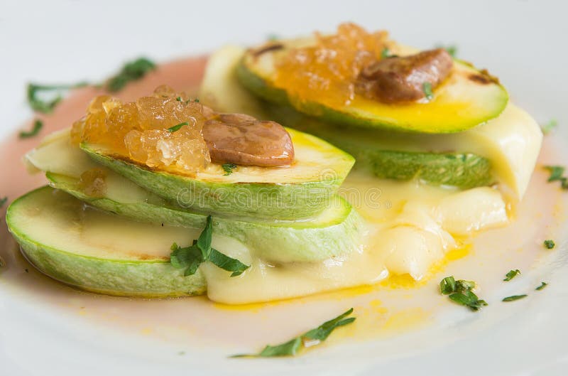 Delicious Vegetarian Dish Based on Courgettes Stock Image Image of