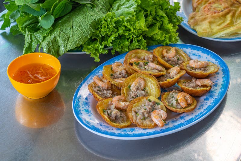 Delicious Vietnamese Shrimp Tiny Fried Pancake- Banh Khot Stock Image ...