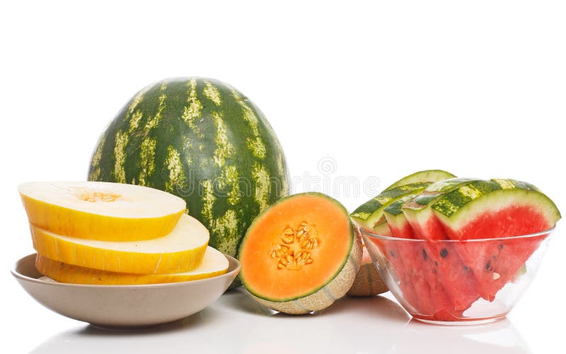 Delicious watermelon and melon on the table