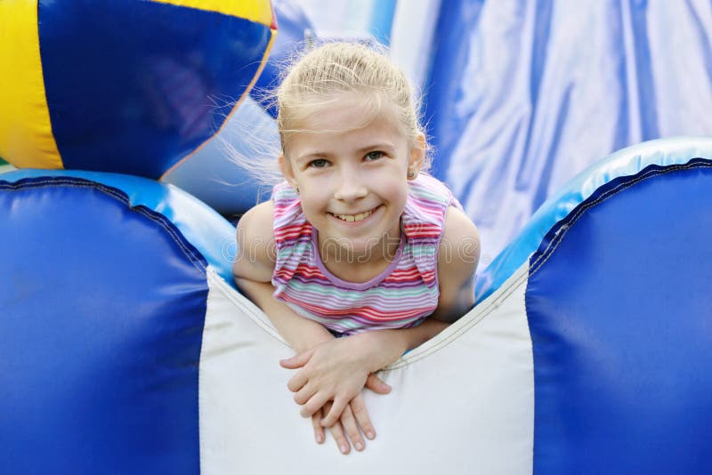 Delighted Girl on Roller Coaster Stock Photo Image of attraction