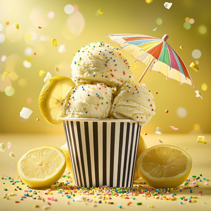 Delightful Summer Coolness with a Cup of Ice Perfect for Ice Cream Lovers Everywhere royalty free illustration