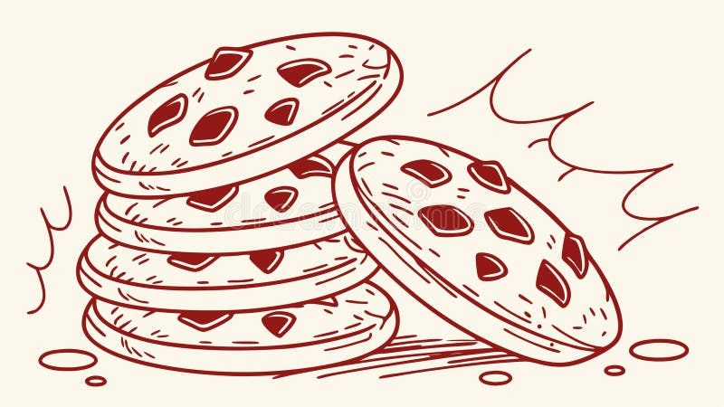 Delikant stapel av Cookies Vector Sweet Treat-vektordesign Generative AI stock illustrationer