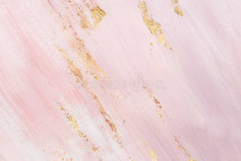 Delikata rosa f? rger marmorerar bakgrund med guld- penseldrag st? lle f? r din design royaltyfri foto