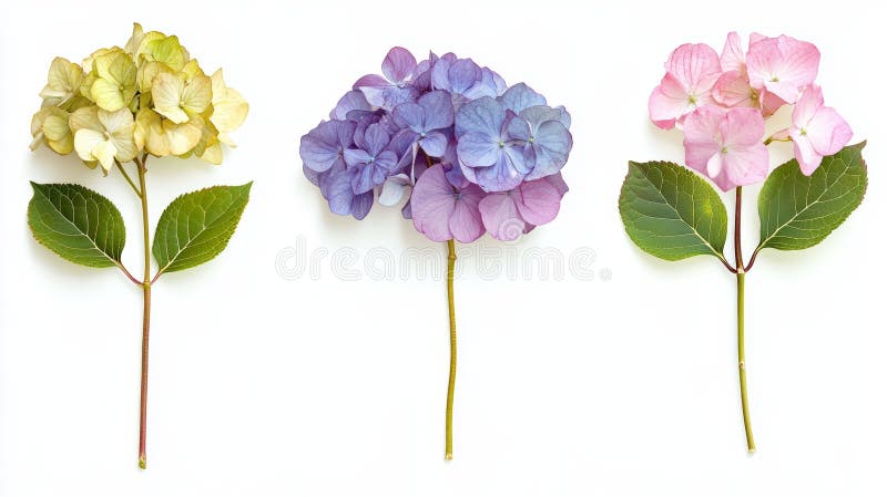 Delikatna Hydrangea Flower Clipart Izolowana Botaniczna ilustracja do rzeźbienia rzemiosła i projektowania kwiatów ilustracja wektor
