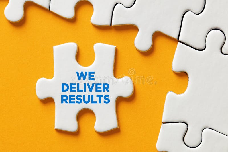 We deliver results message on a puzzle piece. To find creative business solutions