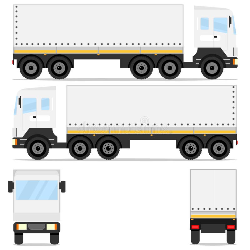 Delivery. Cargo Truck. A big truck from different directions. vector illustration Delivery. Cargo Truck. A big truck from different directions. vector illustration