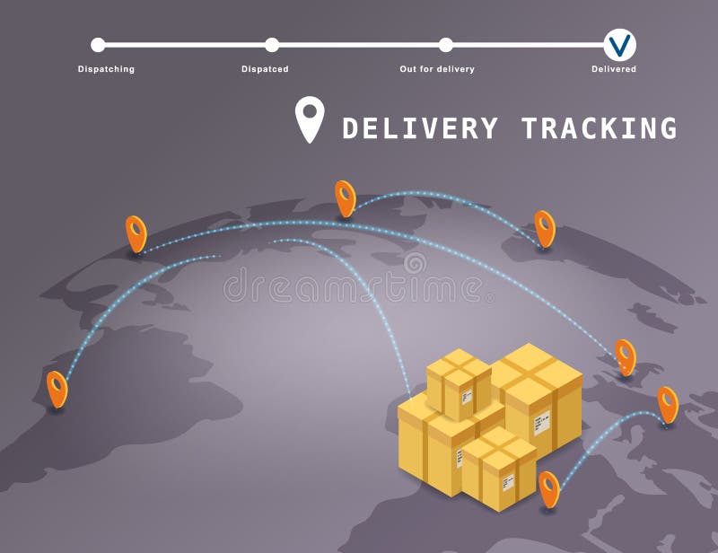 Global tracking system isometric flat Royalty Free Vector