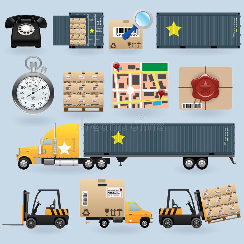 Delivery icons set