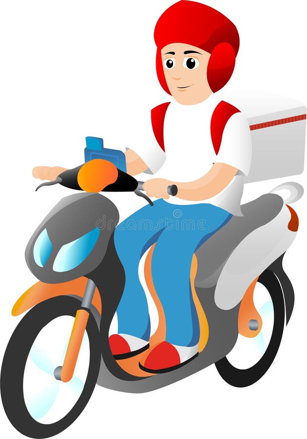 Delivery Rider stock vector. Illustration of driving - 10309392