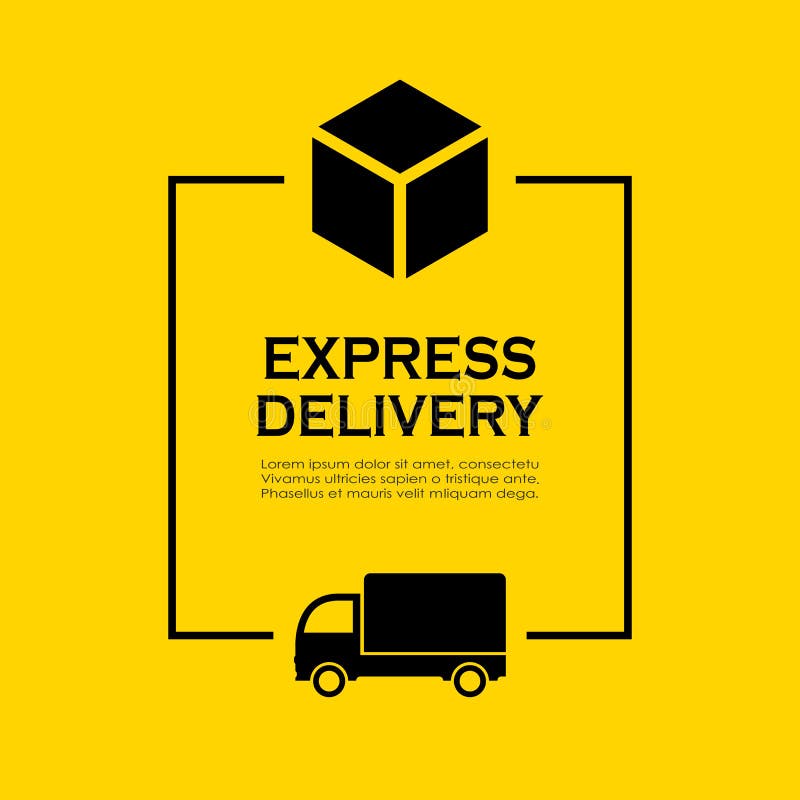 Delivery service company information texbox vector illustration