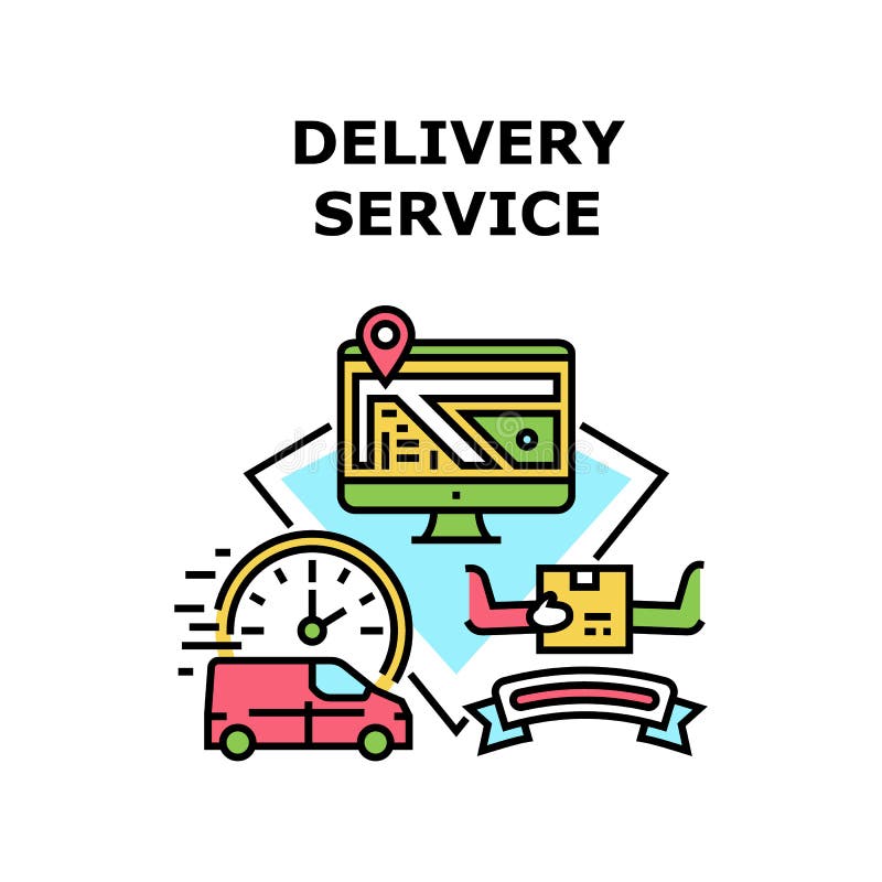 Delivery Service Vector Concept Color Illustration Stock Illustration