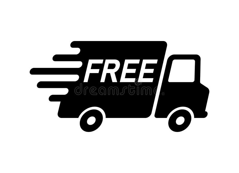 Shipping Free Delivery Van Icon Symbol, Pictogram Flat Design for Apps ...