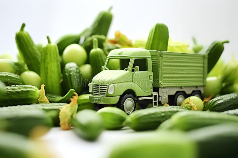 Delivery Vegetables, Fruit Unloading, Transportation Vegetables, Stock