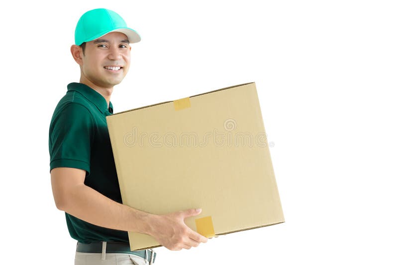 Deliveryman που φέρνει ένα κουτί από χαρτόνι στοκ φωτογραφία με δικαίωμα ελεύθερης χρήσης Deliveryman που φέρνει ένα κουτί από χαρτόνι στοκ φωτογραφία με δικαίωμα ελεύθερης χρήσης