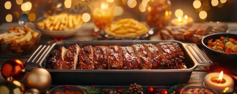 Deliziose ricette di Natale mangiano idee di piatti festosi per impressionare gli ospiti durante le vacanze royalty illustrazione gratis