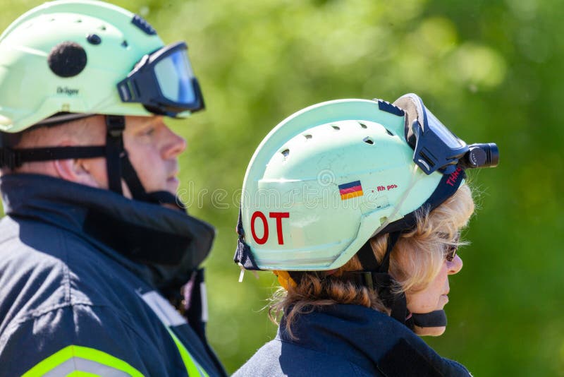 Two german firefighters royalty free stock photography Two german firefighters royalty free stock photography