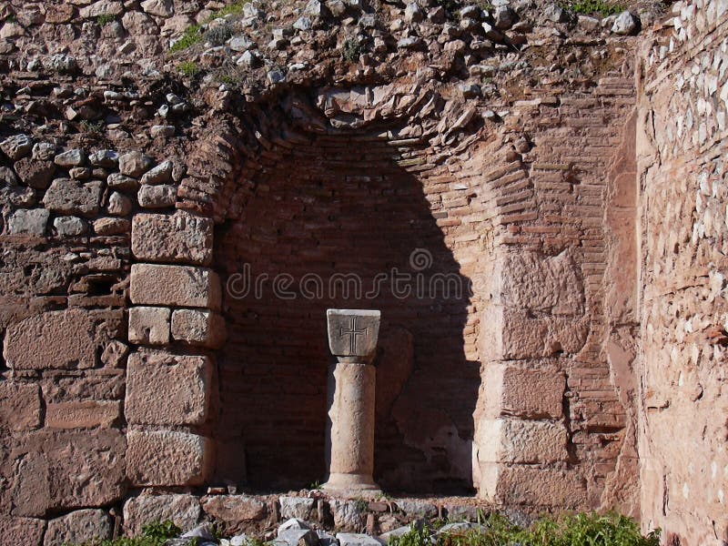 Delphi ancient sanctuary Phocis Greece royalty free stock images